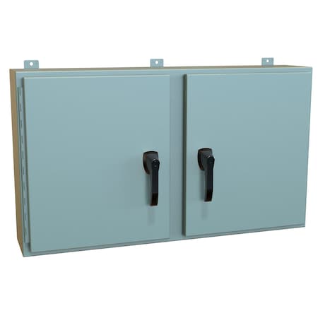 Hammond 3 Point Latch with Padlock Handle Electrical Enclosures, 24 in H, 8 in D, 42 in W HN4WM24428GY